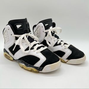 Nike Air Jordan 6 Retro GS Oreo  Basketball Shoes Sneakers 384665-101 Size 6Y
